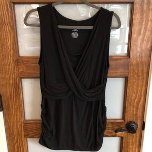 Black maternity/nursing tank top, large